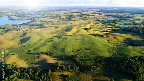 Fototapeta Naklejka Na Ścianę i Meble -  Aerial view of masuria district in Poland