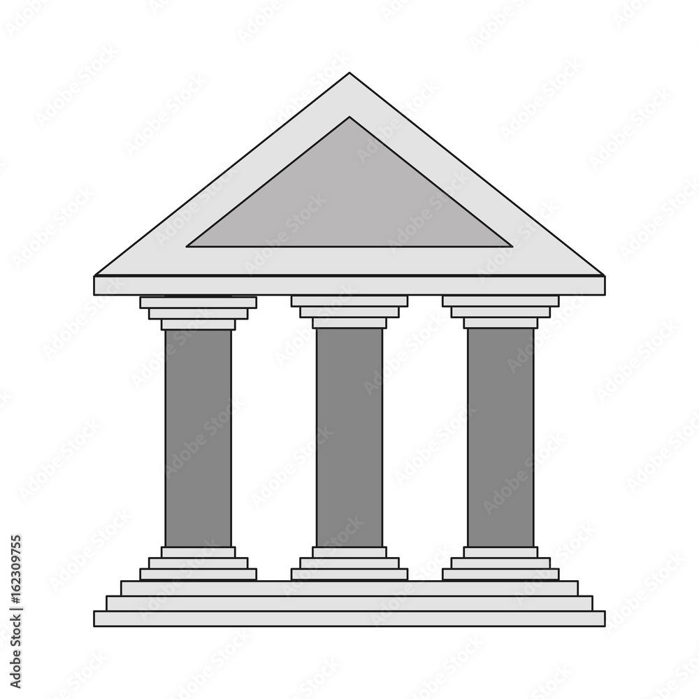 bank building icon over white background vector illustration