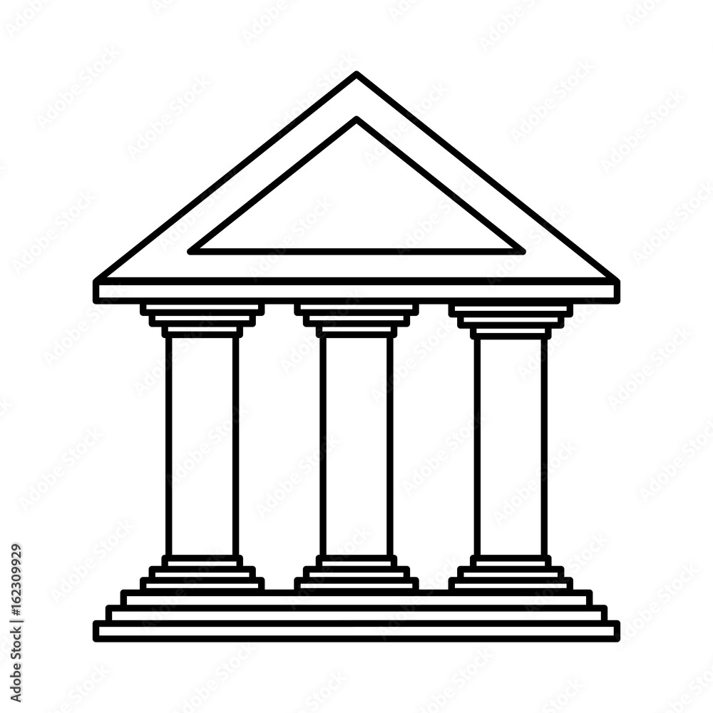 bank building icon over white background vector illustration