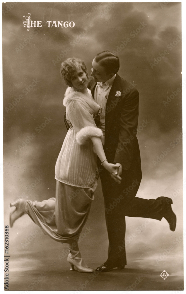 Tango - Heels Up. Date: circa 1913 - obrazy, fototapety, plakaty 