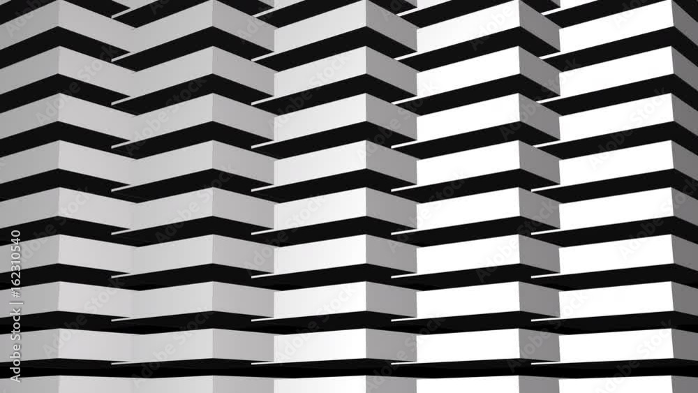 Monochromatic Rotating Cube Column Shape Background Loop