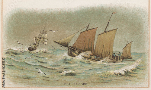 Deal Lugger. Date: circa 1880