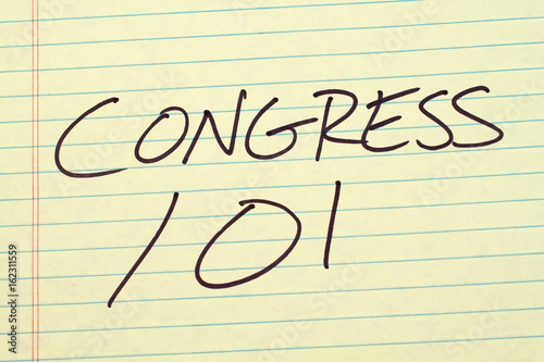 The words "Congress 101" on a yellow legal pad