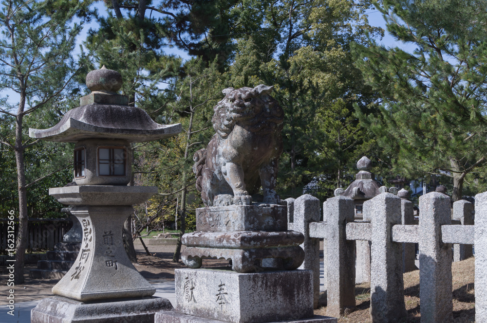 Kyoto, Japan. Japanese lanterns at Kitano shirine.