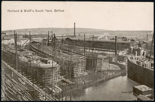 Harland and Wolff Yard. Date: early 20th century photo