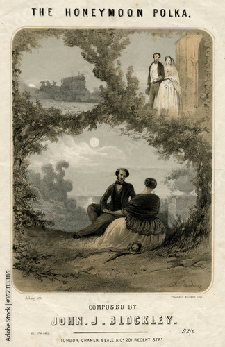 Music cover  Honeymoon Polka. Date: circa 1860 photo