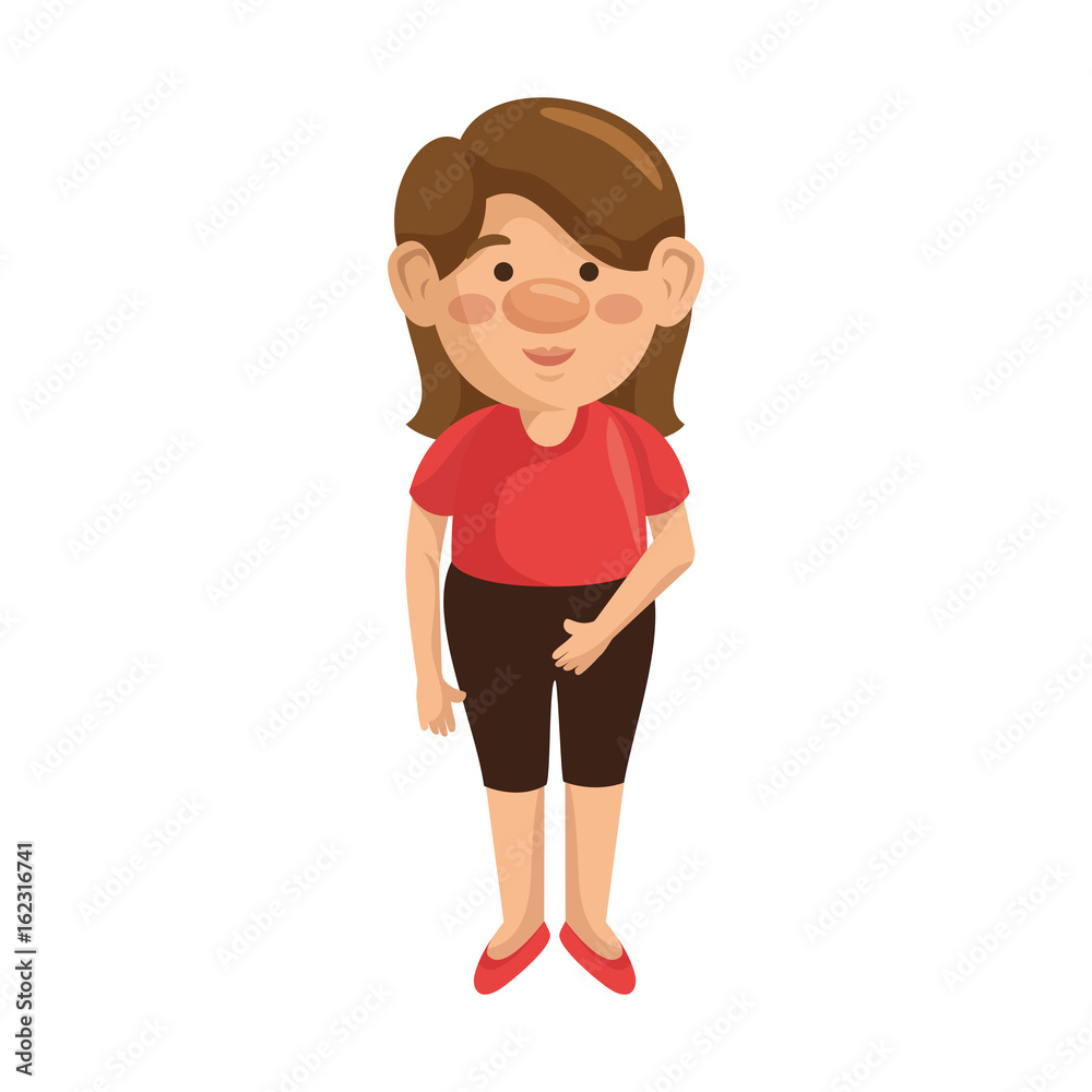 cartoon woman icon over white background colorful design vector illustration