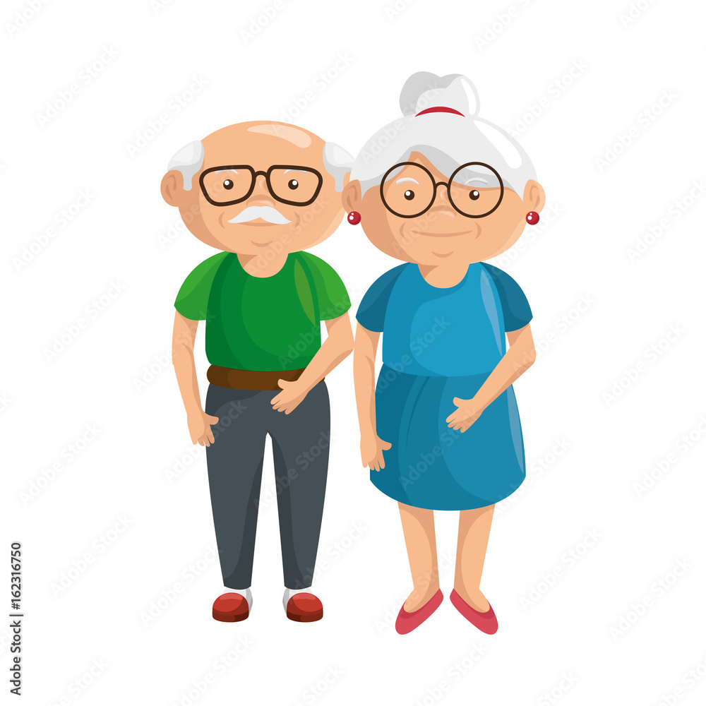 couple of grandparents icon over white background colorful design vector illustration