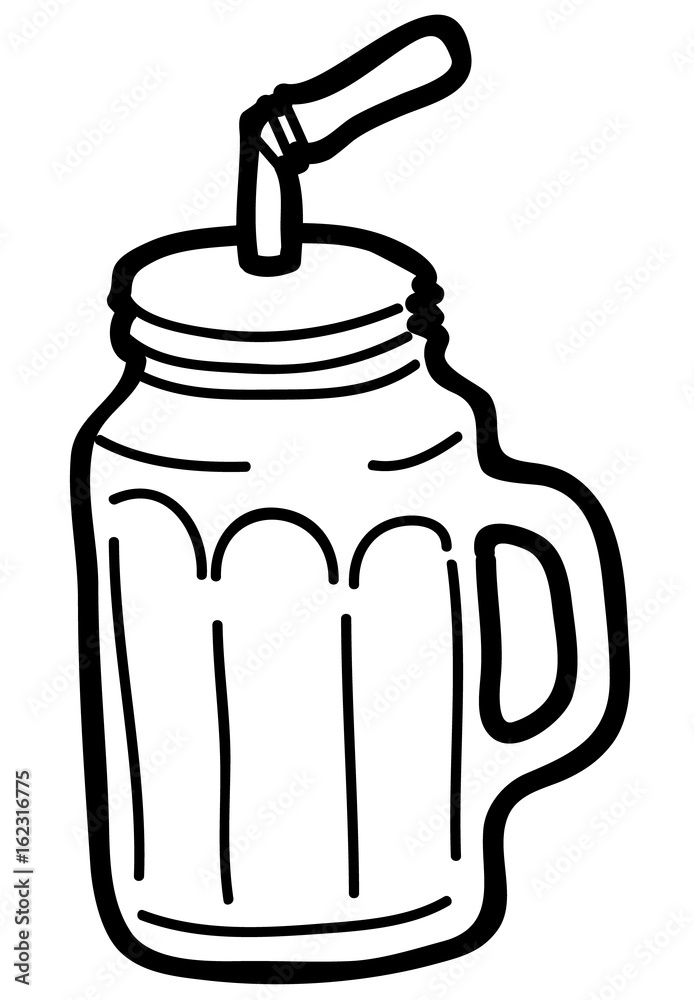 Mug jar sketch vector image Mug jar sketch vector image