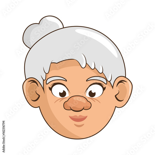 cartoon grandmother icon over white background colorful design vector illustration