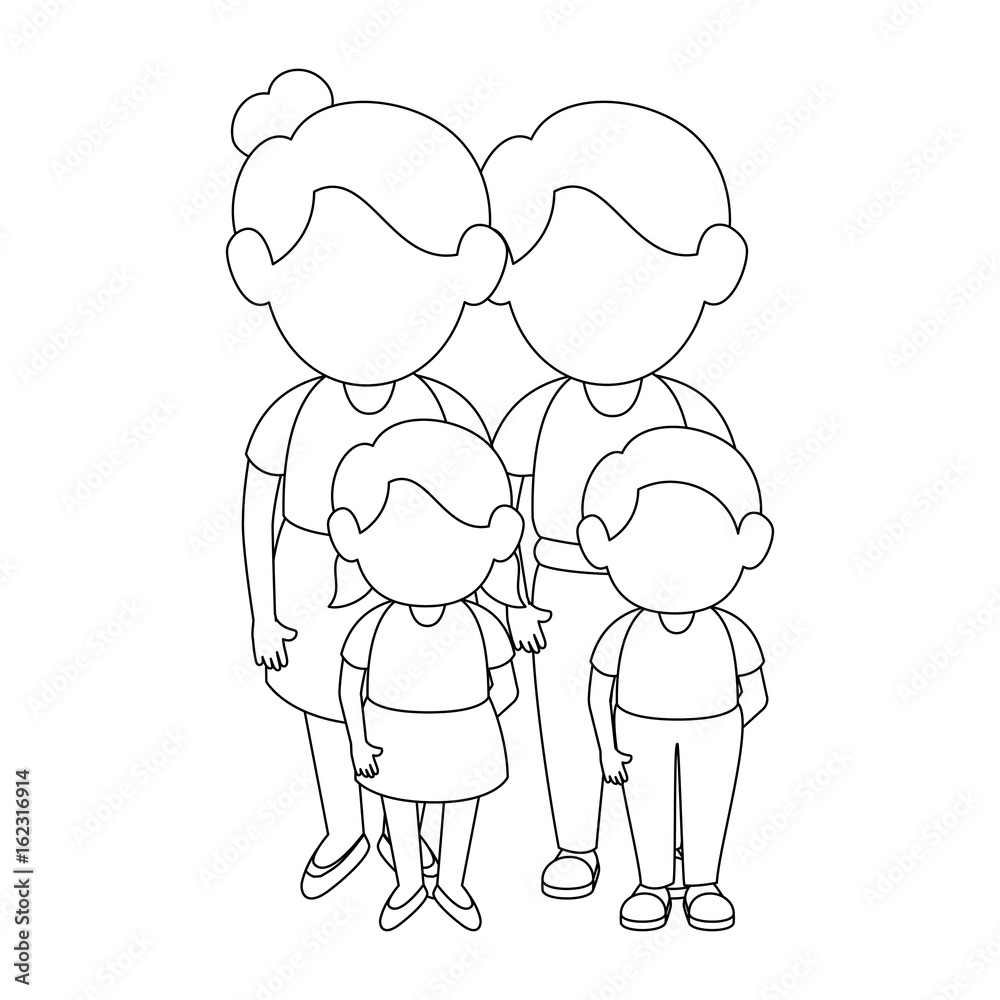 family with kids icon over white background vector illustration family with kids icon over white background vector illustration
