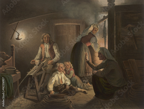 Norwegian storyteller. Date: circa 1851 photo