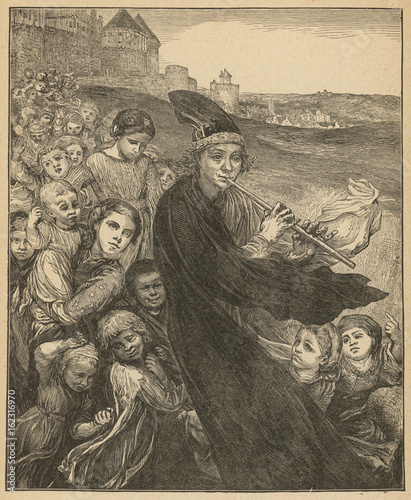 The Pied Piper of Hamelin Followed by Children. Date: 19th century
