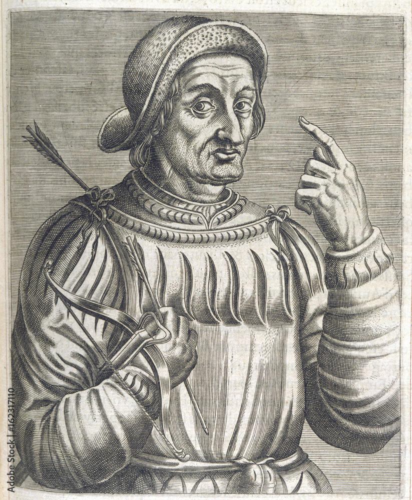 Fototapeta premium Alleged portrait of William Tell. Date: early 14th century