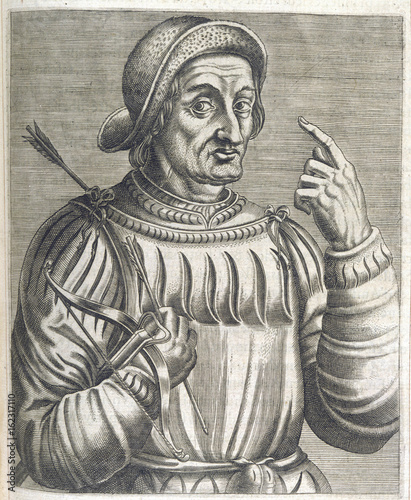 Alleged portrait of William Tell. Date: early 14th century