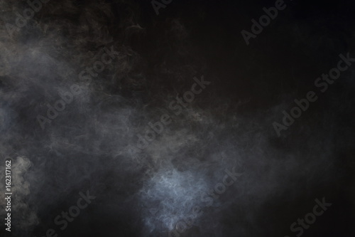 White Smoke and Fog on Black Background, Abstract Smoke Clouds © Jade