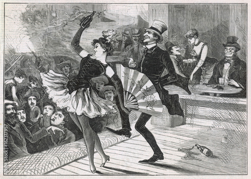 Leinwand Poster USA Music Hall Show - 1886. Date: 1886
