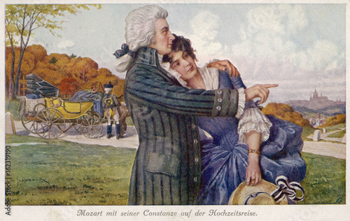 фотографія Mozart and Constanze on their honeymoon. Date: 1782
