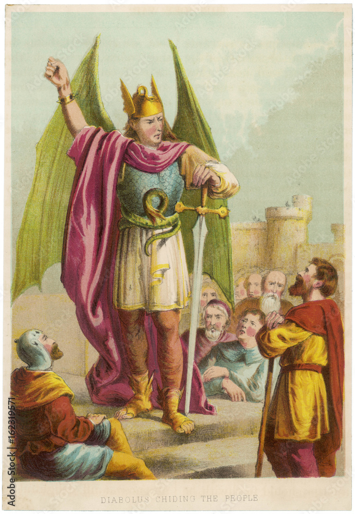 Fototapeta premium Diabolus Pilgrim's Progress. Date: early 19th century