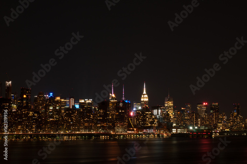 Manhattan skyline at Night Lights  New York City