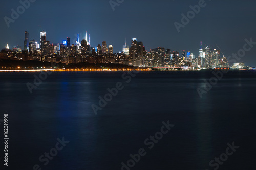 Manhattan skyline at Night Lights  New York City