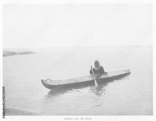 Eskimo Kayak  Alaska. Date: 1900 photo