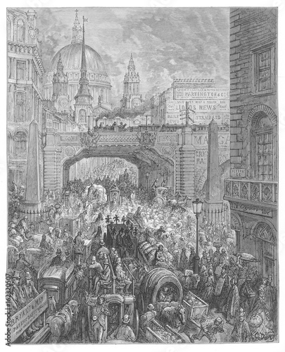 Traffic on Ludgate Hill. Date: 1870