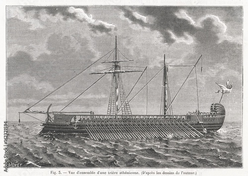 Fotografie Athenian Trireme. Date: circa 4th century BC