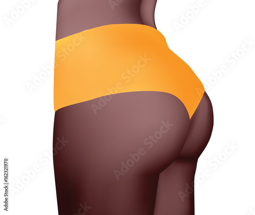 Black black ass Sexy Woman Ass Perfect Black Booty In Yellow Underwear Isolated On White Background Vector Eps10 Illustration Stock Vector Adobe Stock