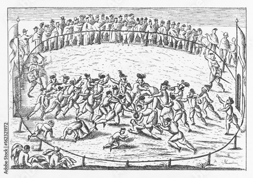 Sport: Football in the 16th century. Date: 16th Century photo