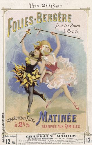 Folies Bergere Programme. Date: 1890s photo