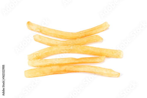 potato fry on white isolated background, French fries isolated