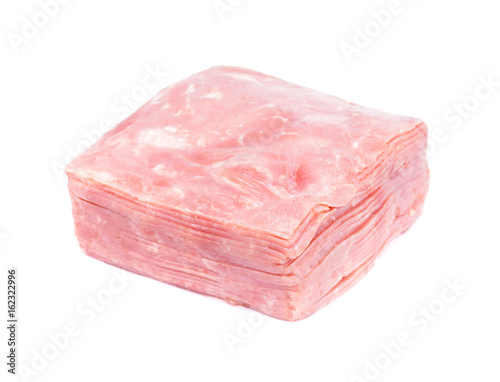 Ham slices isolated on white, Ham meat isolated on white background