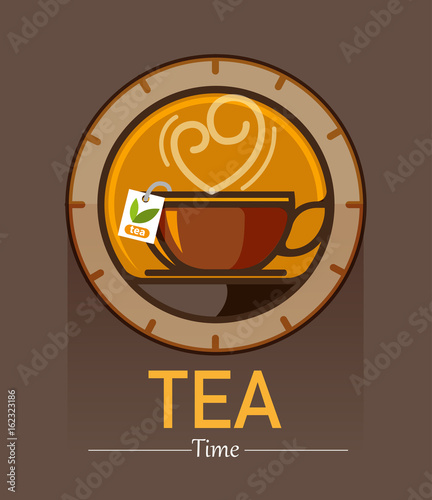 Vector illustration, tea time lover