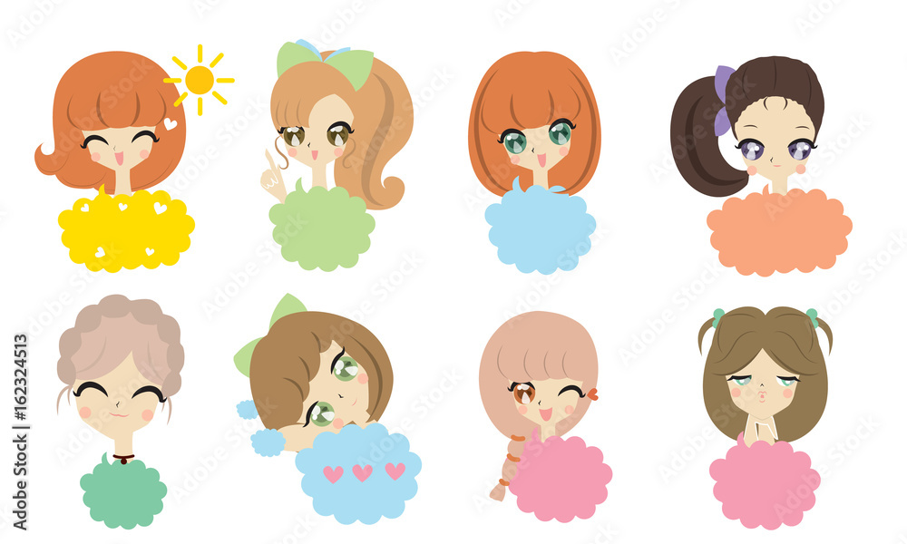 Cute girls with bubble talk Cute girls with bubble talk