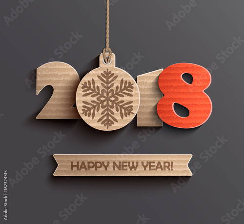 Modern Happy New Year 2018 design.