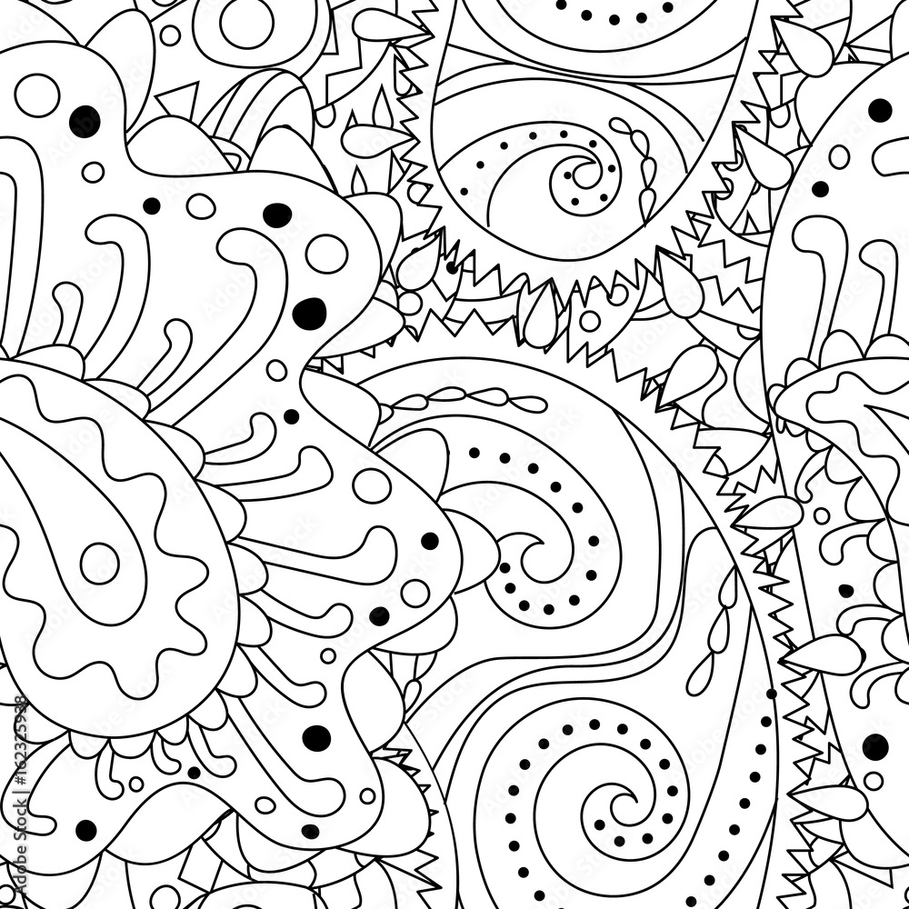 Seamless pattern with abstract ornaments.
