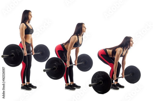 woman doing deadlift photo