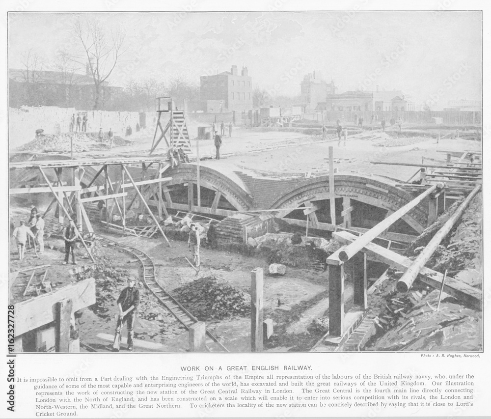 Great Central  Railway construction  London. Date: 1897