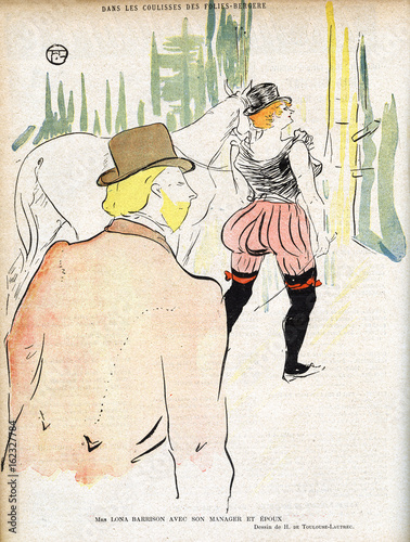 Mrs Lorna Barrison - English equestrienne - Toulouse-Lautrec. Date: 1896 photo