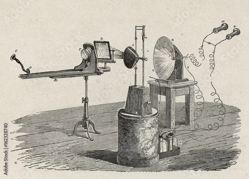 Alexander Graham Bell's photophone  1880.. Date: 1880 photo