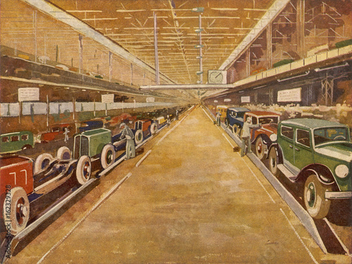 Tableau sur toile Renault Assembly Lines. Date: 1932