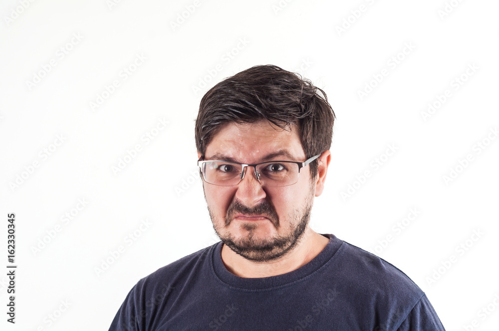 Fototapeta premium 30 years old man with angry and upset face