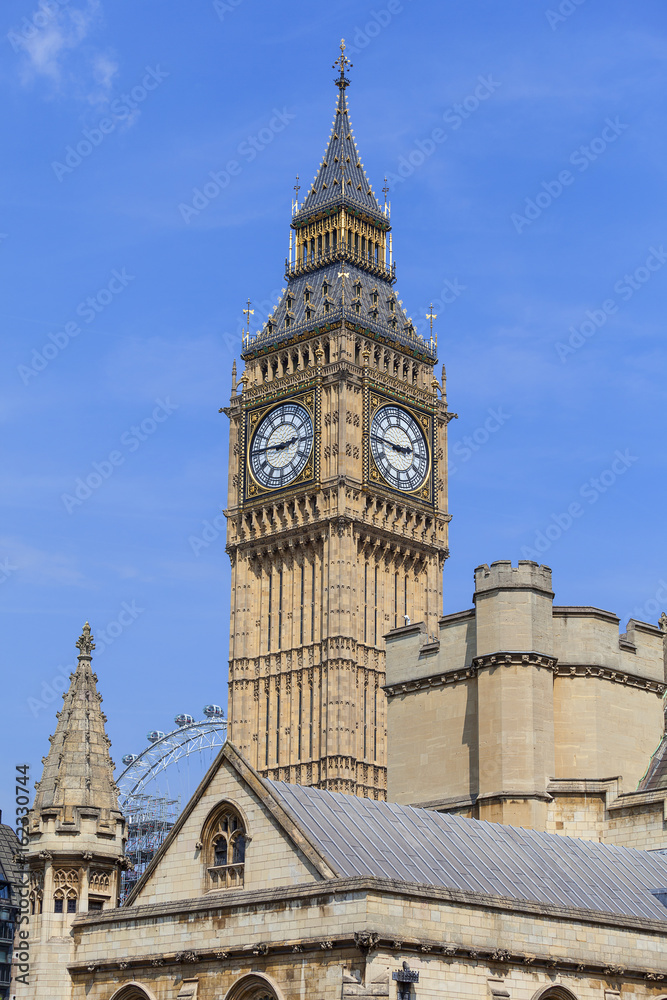 Big Ben, Clock tower of the Palace of Westminster, London, England