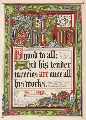 Foto Psalm Cxlv:9. Date: 1874