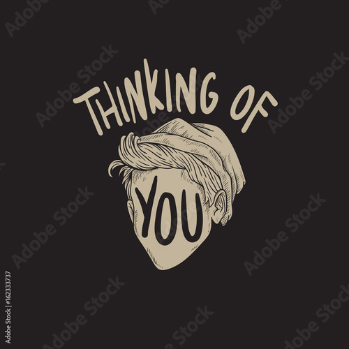 Thinking of You Word Graphic Concept