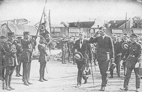 Lindbergh - in France. Date: 1927 photo