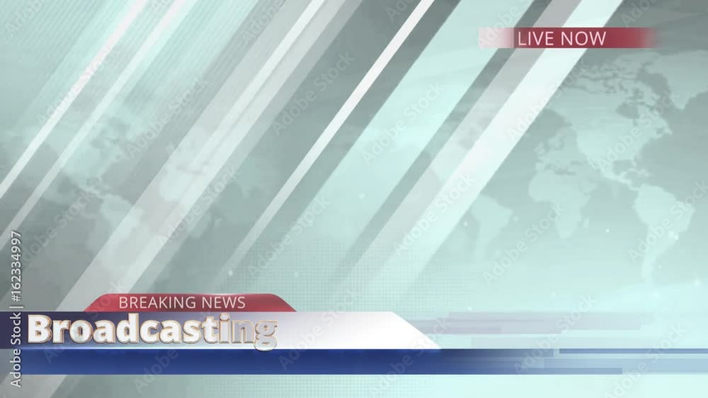 Animation breaking news live report presentation title for television or media program. Breaking news broadcast with world map background in modern global concept 4k