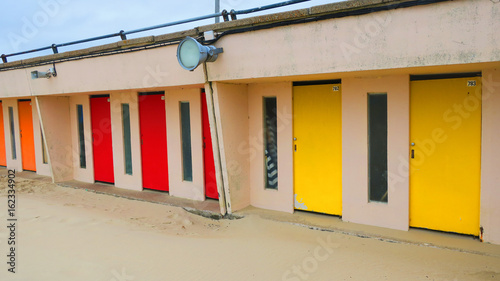 beach cabins on the beach of the Touquet , hauts de France , France 
