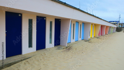 beach cabins on the beach of the Touquet , hauts de France , France 
